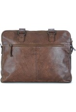 Bear Design Leren werktassen en Leren laptoptassen - Bear Design Schoudertas - Laptoptas "Lia" bruin