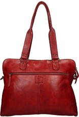Bear Design Leather Workbags and Leather Laptop Bags - Bear Design Shoulder Bag - Bear Design Shoulder Bag - Laptop bag ‘Lia’ red