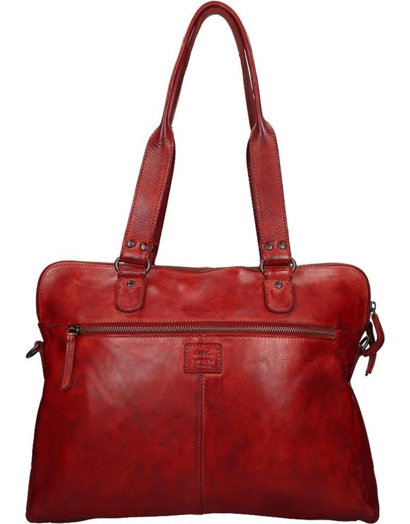 Bear Design Leather Workbags and Leather Laptop Bags - Bear Design Shoulder Bag - Bear Design Shoulder Bag - Laptop bag ‘Lia’ red