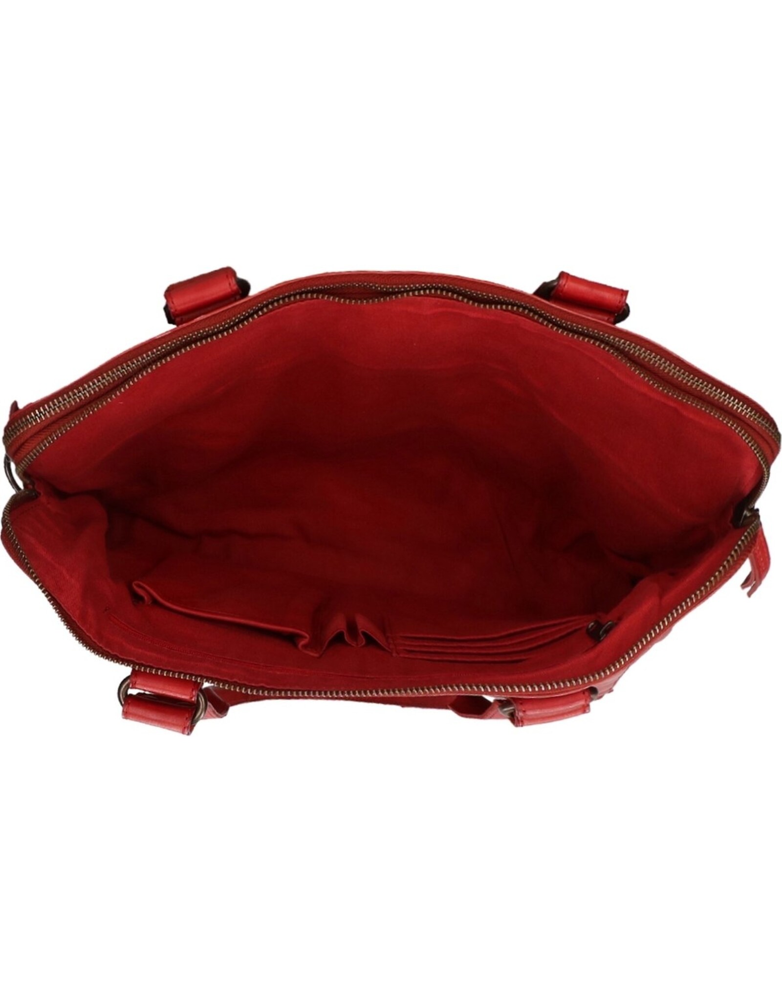 Bear Design Leather Workbags and Leather Laptop Bags - Bear Design Shoulder Bag - Bear Design Shoulder Bag - Laptop bag ‘Lia’ red