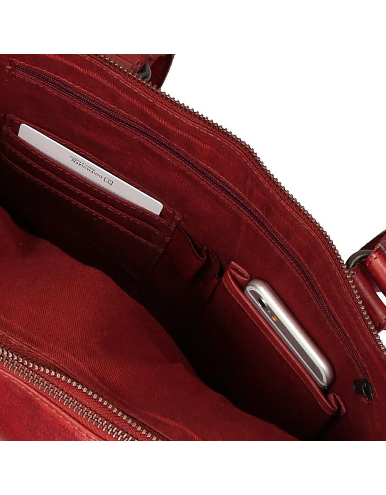 Bear Design Leather Workbags and Leather Laptop Bags - Bear Design Shoulder Bag - Bear Design Shoulder Bag - Laptop bag ‘Lia’ red