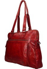 Bear Design Leather Workbags and Leather Laptop Bags - Bear Design Shoulder Bag - Bear Design Shoulder Bag - Laptop bag ‘Lia’ red