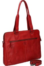 Bear Design Leather Workbags and Leather Laptop Bags - Bear Design Shoulder Bag - Bear Design Shoulder Bag - Laptop bag ‘Lia’ red