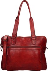 Bear Design Leather Workbags and Leather Laptop Bags - Bear Design Shoulder Bag - Bear Design Shoulder Bag - Laptop bag ‘Lia’ red