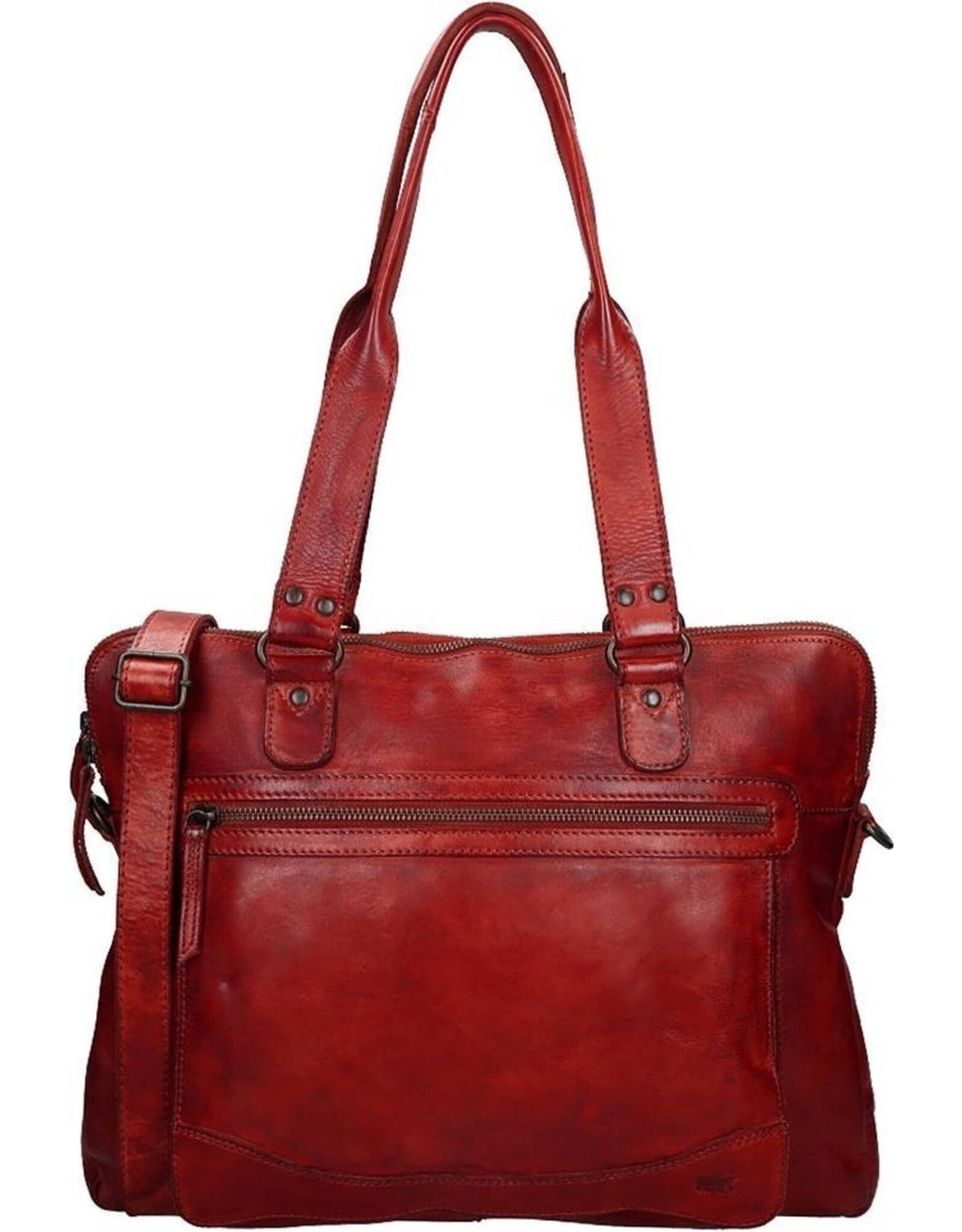 Bear Design Leather Workbags and Leather Laptop Bags - Bear Design Shoulder Bag - Bear Design Shoulder Bag - Laptop bag ‘Lia’ red