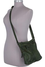 Bear Design Leren schoudertassen Leren crossbody tassen - Bear Design Schoudertas "Chessi"groen