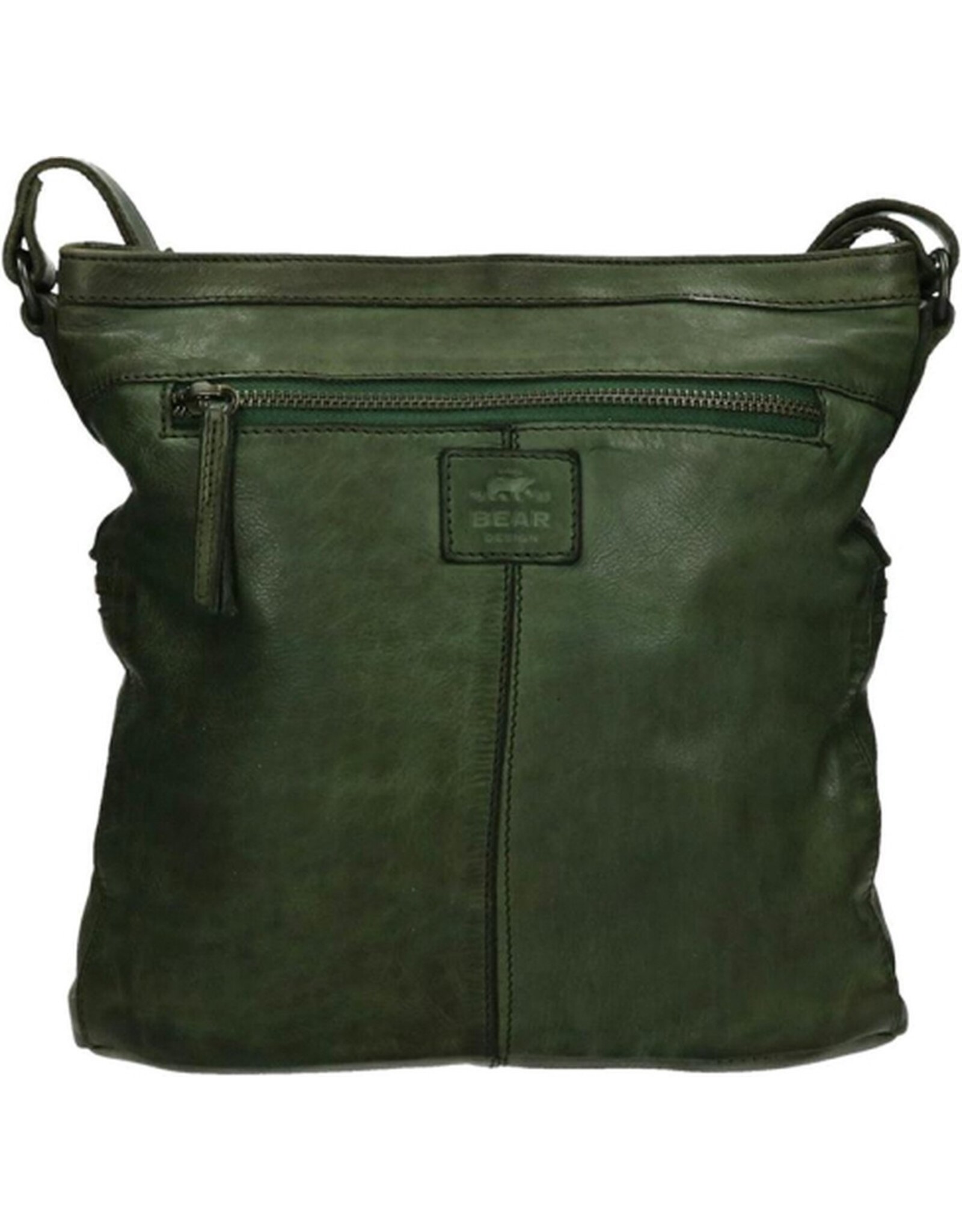 Bear Design Leren schoudertassen Leren crossbody tassen - Bear Design Schoudertas "Chessi"groen