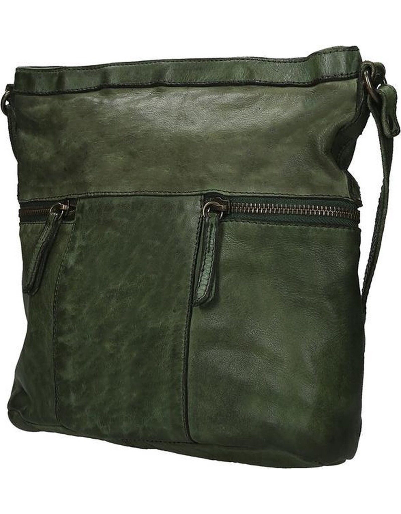 Bear Design Leren schoudertassen Leren crossbody tassen - Bear Design Schoudertas "Chessi"groen