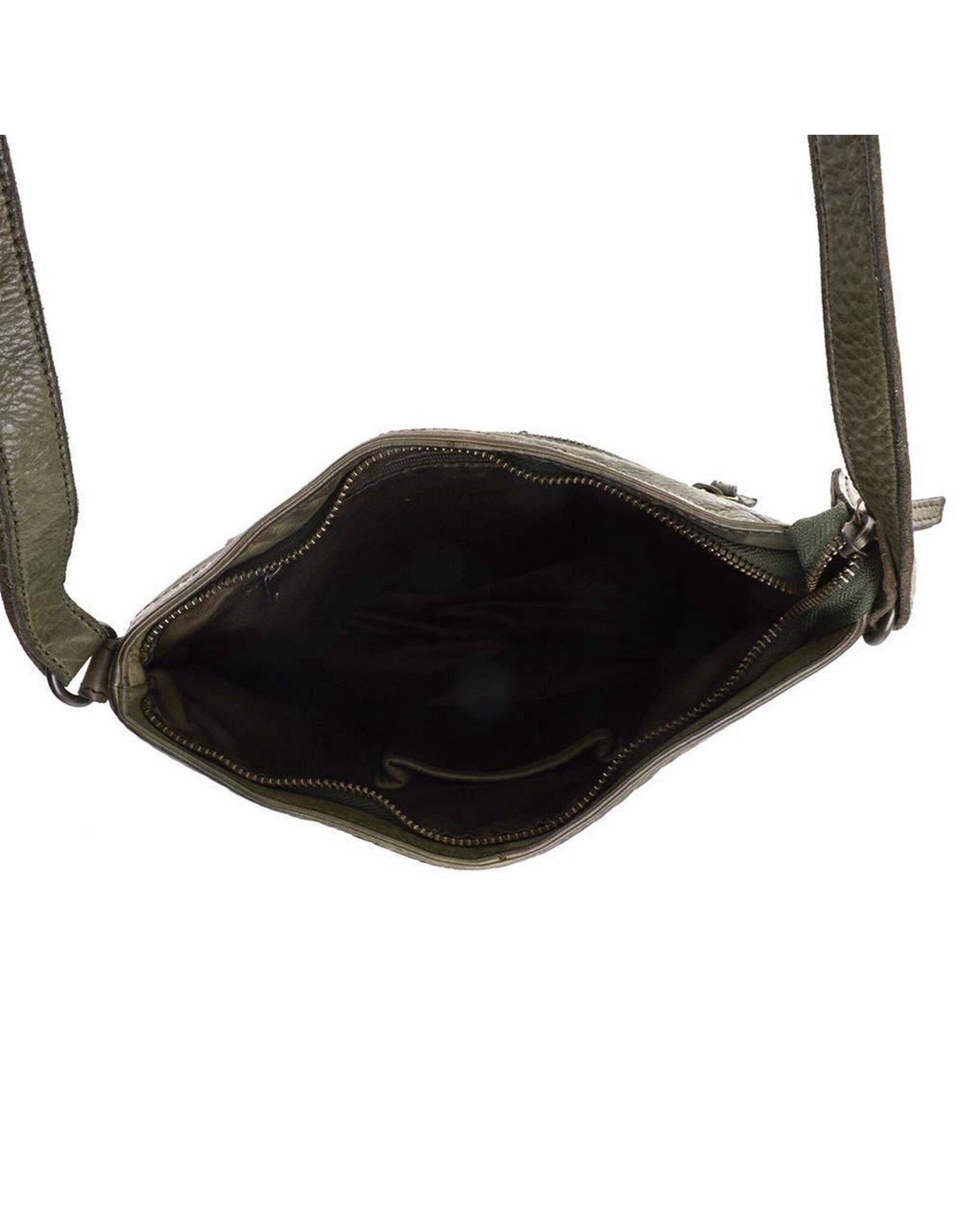 Bear Design Leren schoudertassen Leren crossbody tassen - Bear Design Schoudertas "Chessi"groen