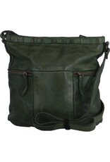 Bear Design Leren schoudertassen Leren crossbody tassen - Bear Design Schoudertas "Chessi"groen