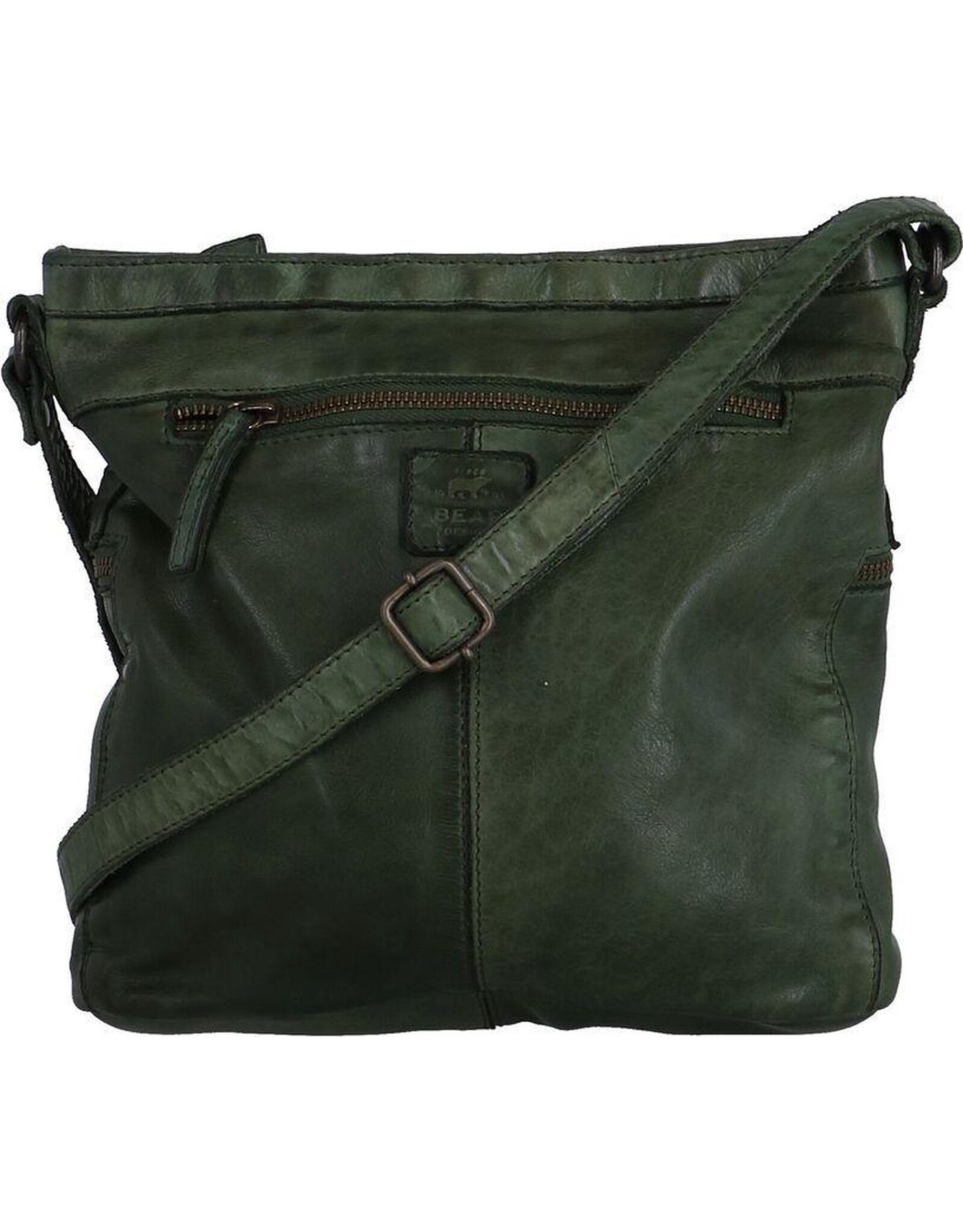 Bear Design Leren schoudertassen Leren crossbody tassen - Bear Design Schoudertas "Chessi"groen
