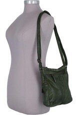 Bear Design Leren schoudertassen Leren crossbody tassen - Bear Design Schoudertas "Chessi"groen