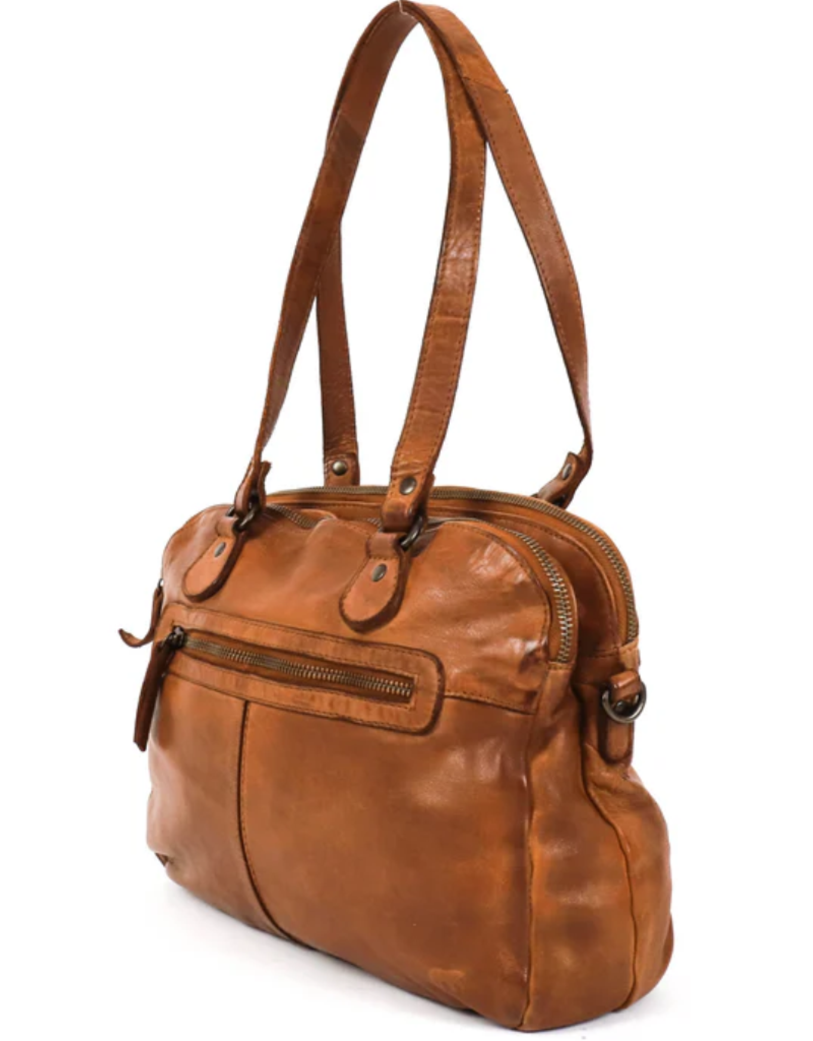 Bear Design Leather shoulderbags Leather crossbody bags - Bear Design Shoulder Bag ‘Lieke’ cognac
