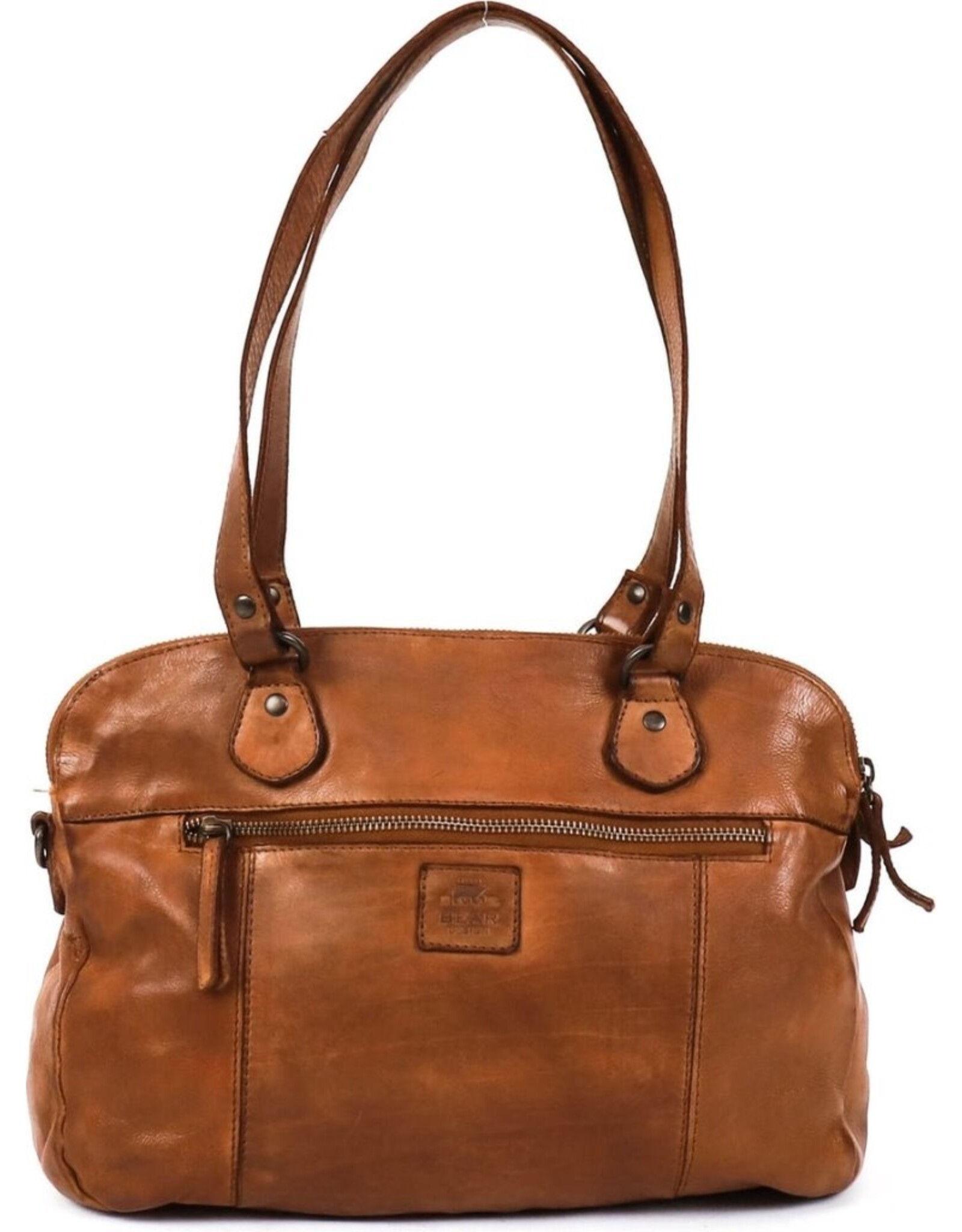 Bear Design Leather shoulderbags Leather crossbody bags - Bear Design Shoulder Bag ‘Lieke’ cognac