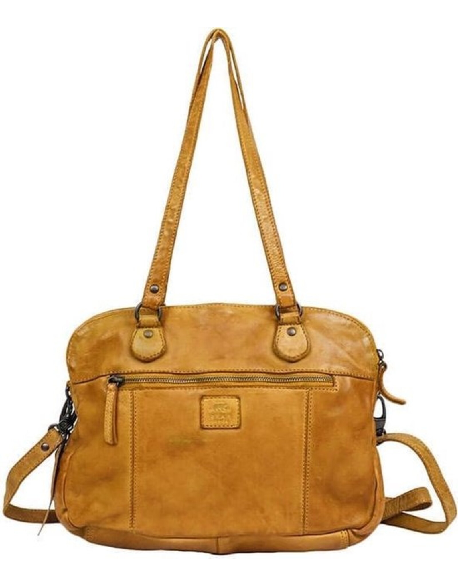 Bear Design Leather shoulderbags Leather crossbody bags - Bear Design Shoulder Bag ‘Lieke’ yellow
