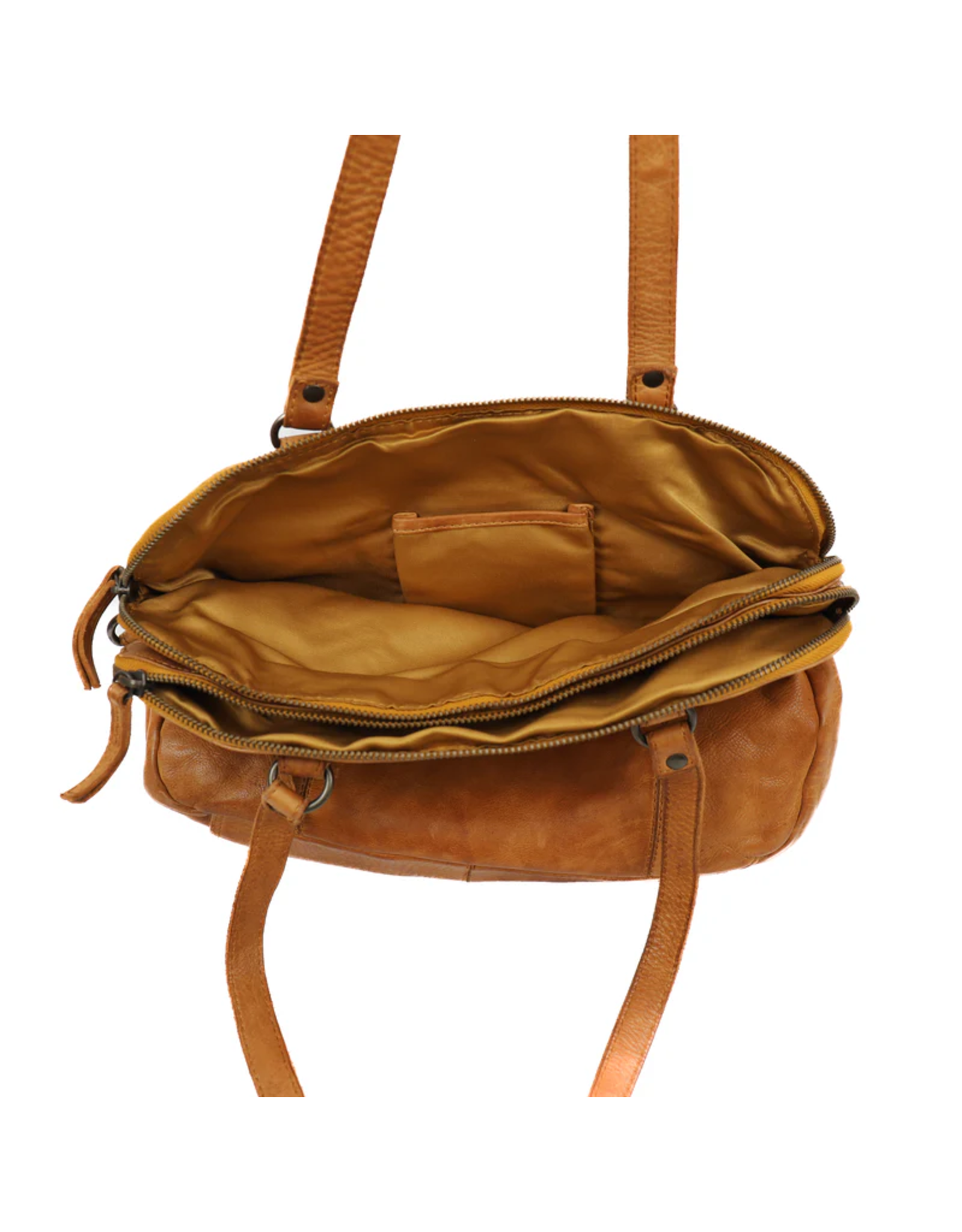 Bear Design Leather shoulderbags Leather crossbody bags - Bear Design Shoulder Bag ‘Lieke’ yellow