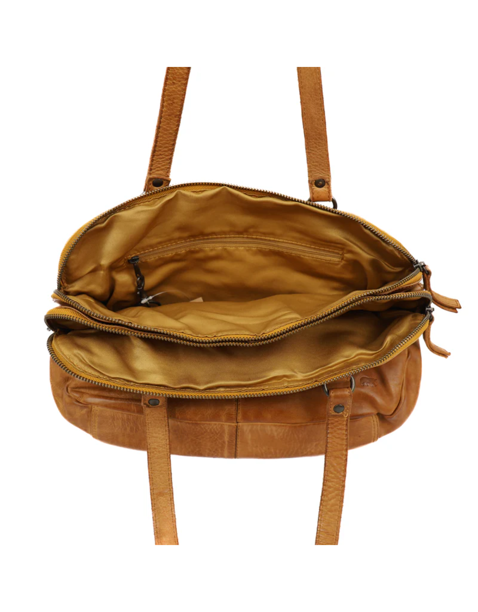 Bear Design Leather shoulderbags Leather crossbody bags - Bear Design Shoulder Bag ‘Lieke’ yellow