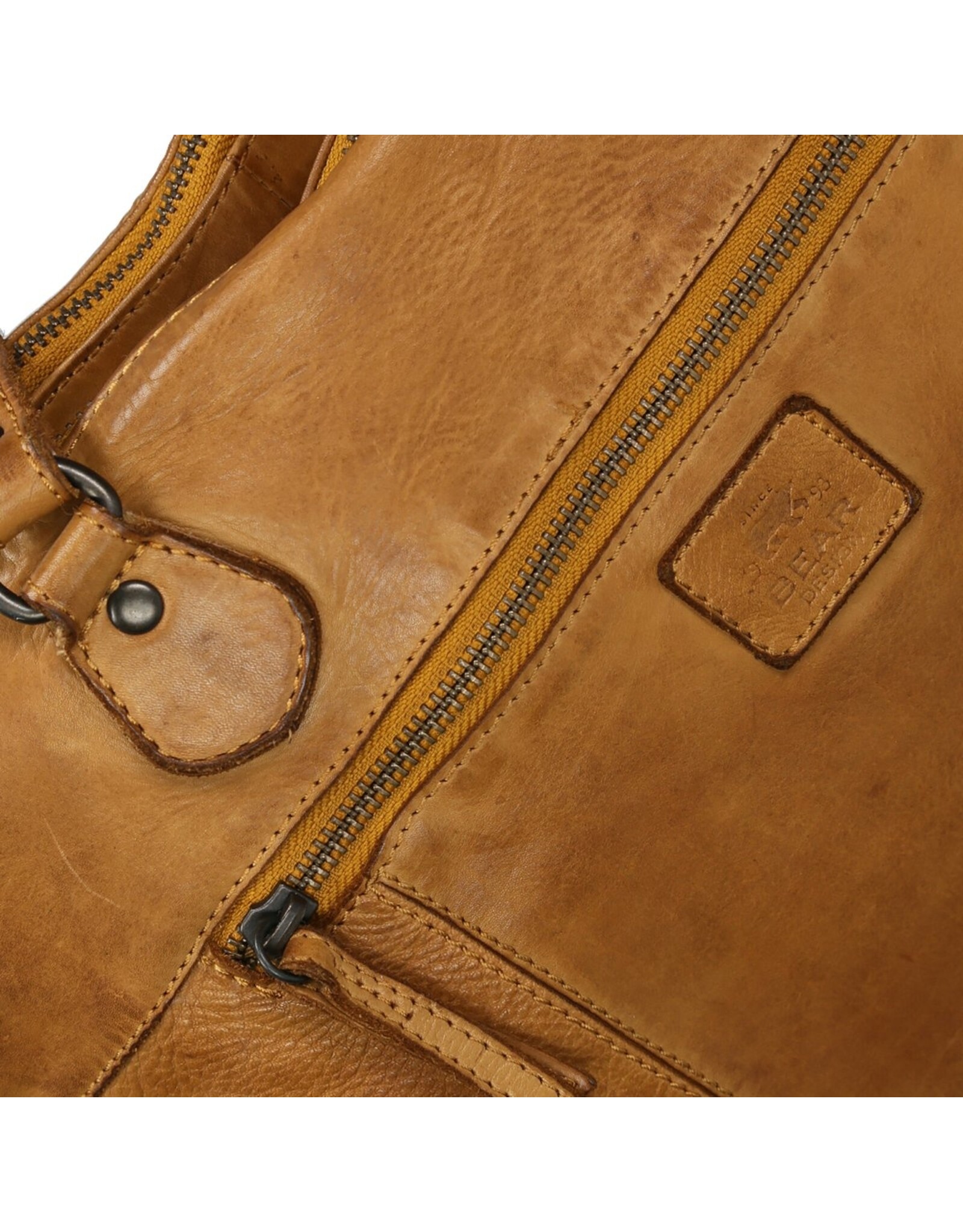 Bear Design Leather shoulderbags Leather crossbody bags - Bear Design Shoulder Bag ‘Lieke’ yellow