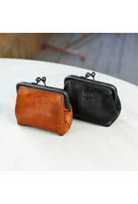 Bear Design Leren Portemonnees - Bear Design Knipportemonnee/beugelportemonnee "Lorraine" cognac