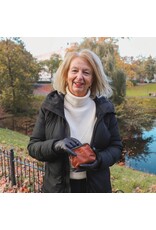 Bear Design Leather Wallets - Bear Design Clasp wallet  ‘Lorraine’ cognac