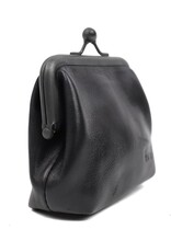 Bear Design Leather Wallets - Bear Design Clasp wallet  ‘Lorraine’ black
