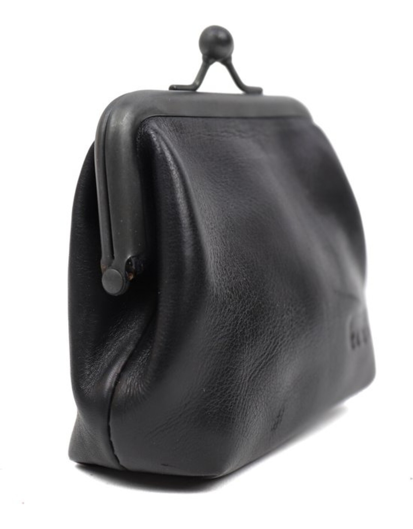 Bear Design Leather Wallets - Bear Design Clasp wallet  ‘Lorraine’ black