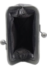 Bear Design Leather Wallets - Bear Design Clasp wallet  ‘Lorraine’ black