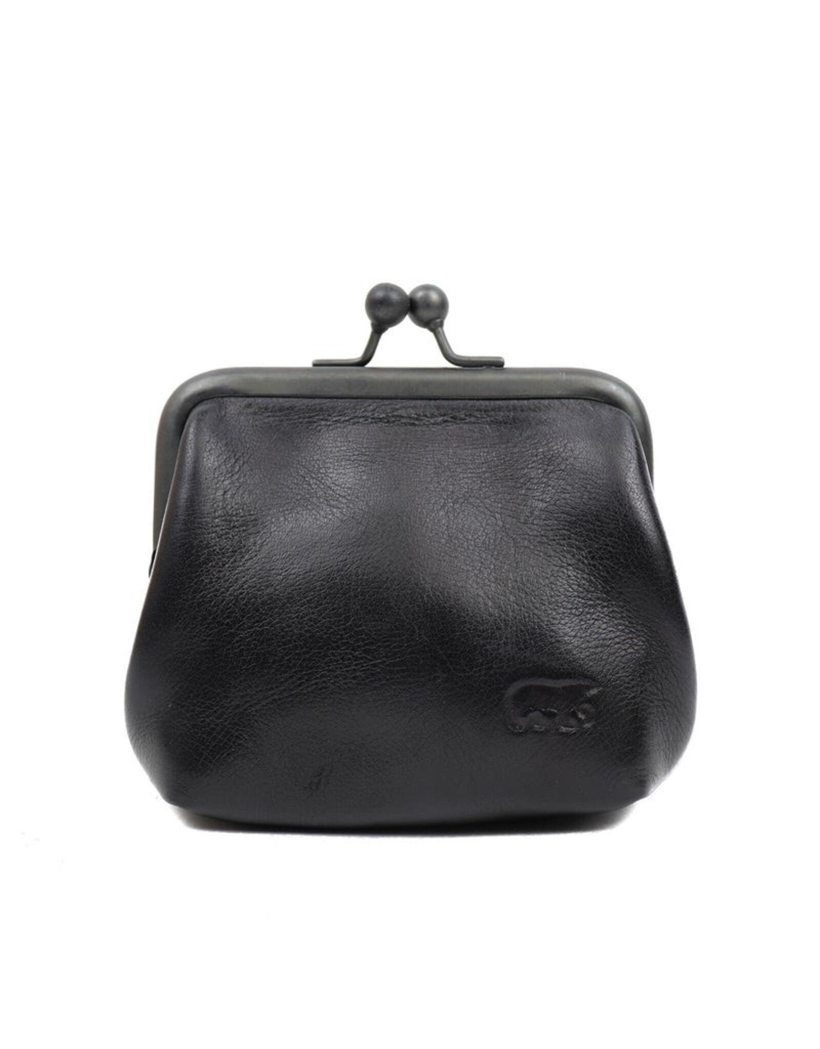 Bear Design Leather Wallets - Bear Design Clasp wallet  ‘Lorraine’ black