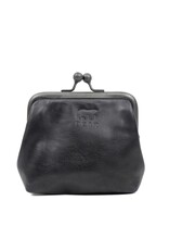 Bear Design Leather Wallets - Bear Design Clasp wallet  ‘Lorraine’ black