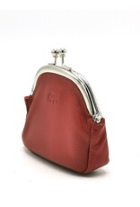 Bear Design Leather Wallets - Bear Design Clasp wallet  ‘Lily’ red