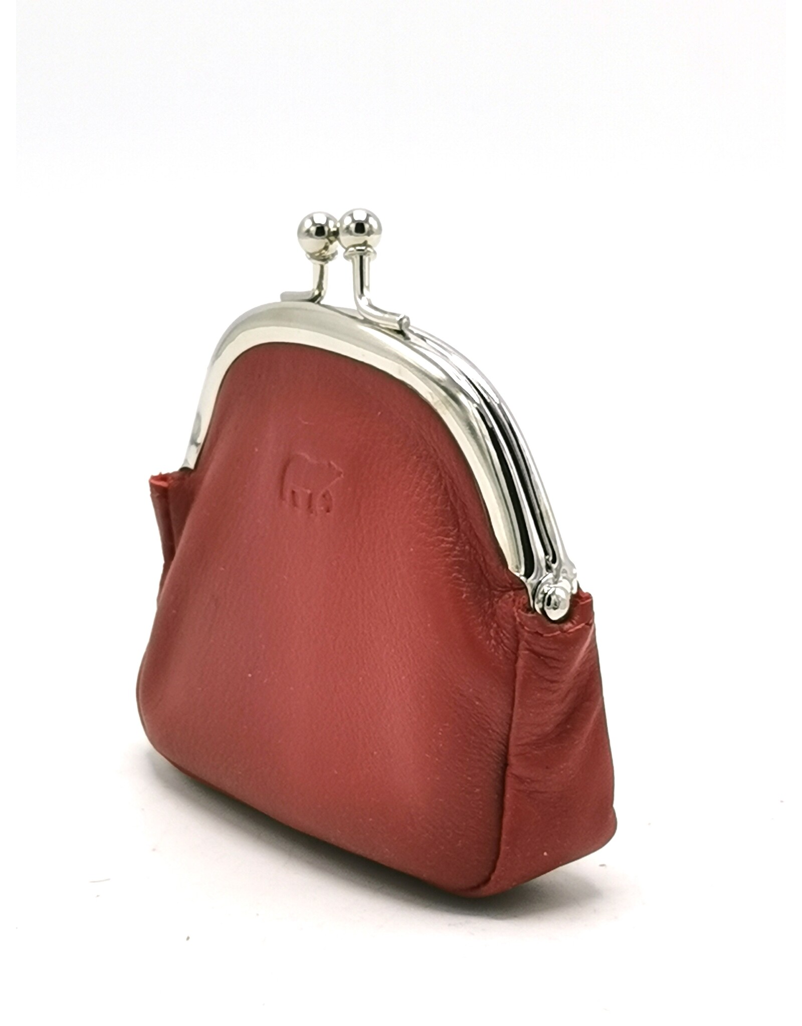 Bear Design Leren Portemonnees - Bear Design Knipportemonnee/beugelportemonnee "Lily" rood