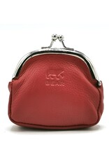Bear Design Leather Wallets - Bear Design Clasp wallet  ‘Lily’ red