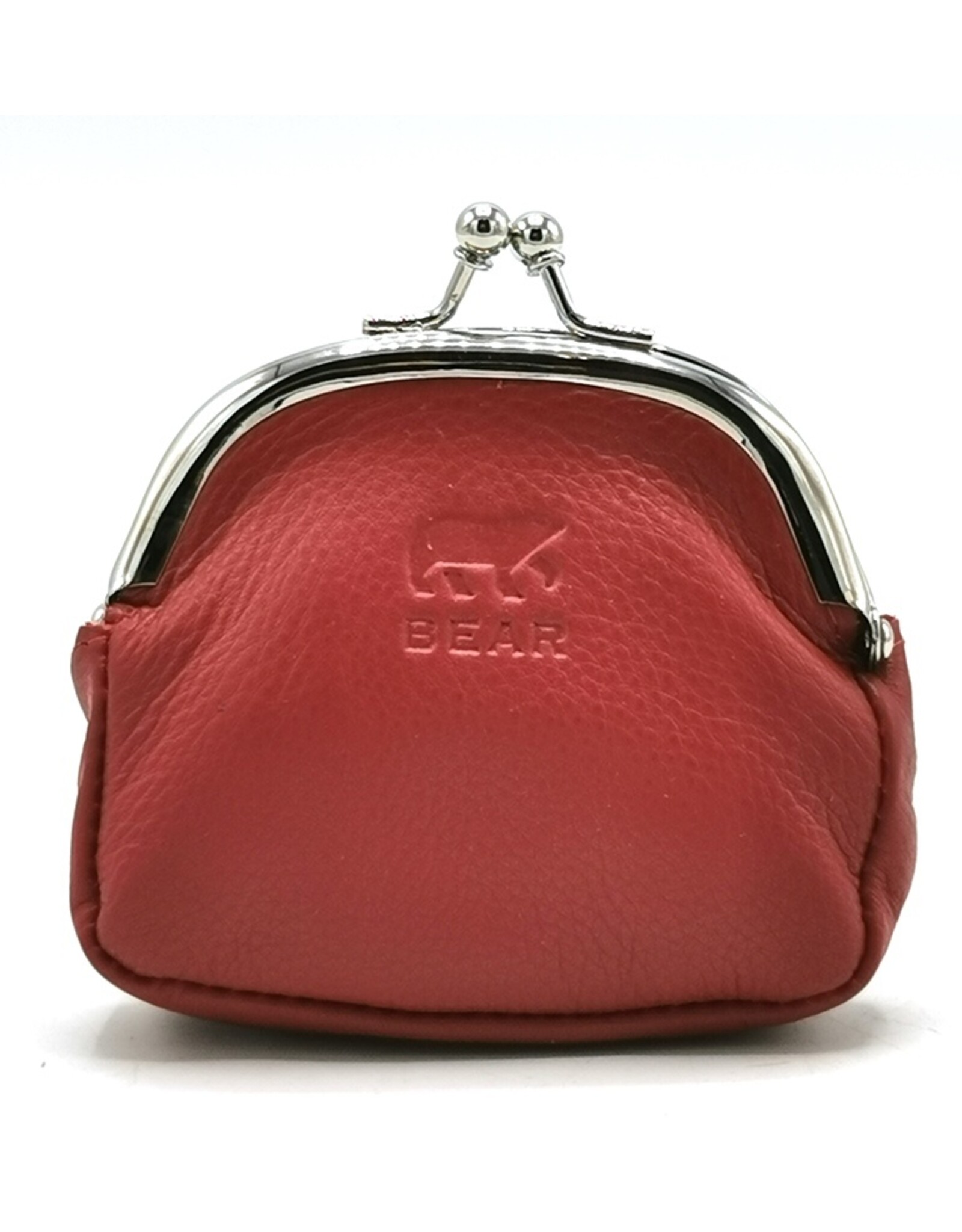 Bear Design Leather Wallets - Bear Design Clasp wallet  ‘Lily’ red