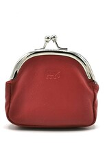 Bear Design Leather Wallets - Bear Design Clasp wallet  ‘Lily’ red