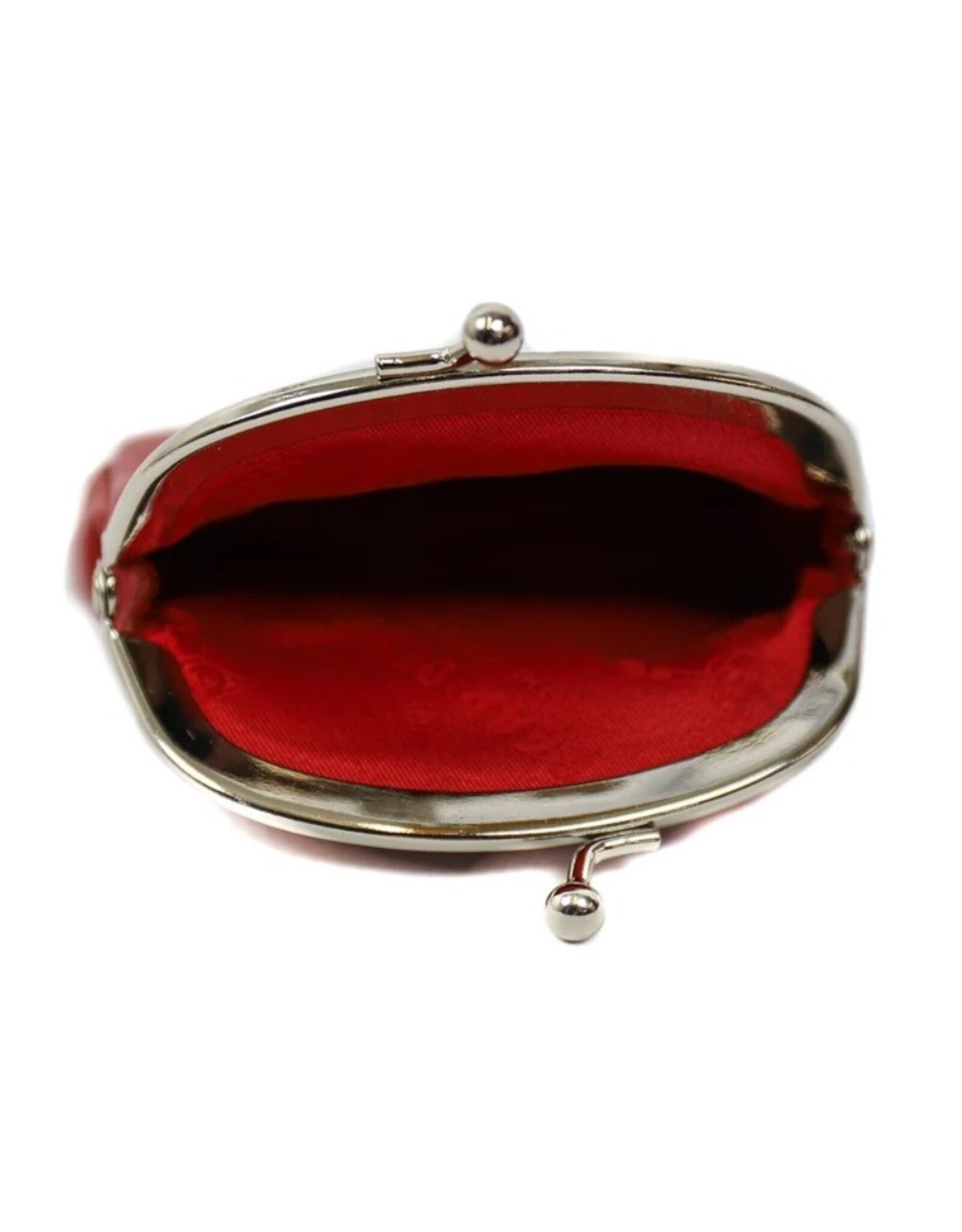 Bear Design Leather Wallets - Bear Design Clasp wallet  ‘Lily’ red