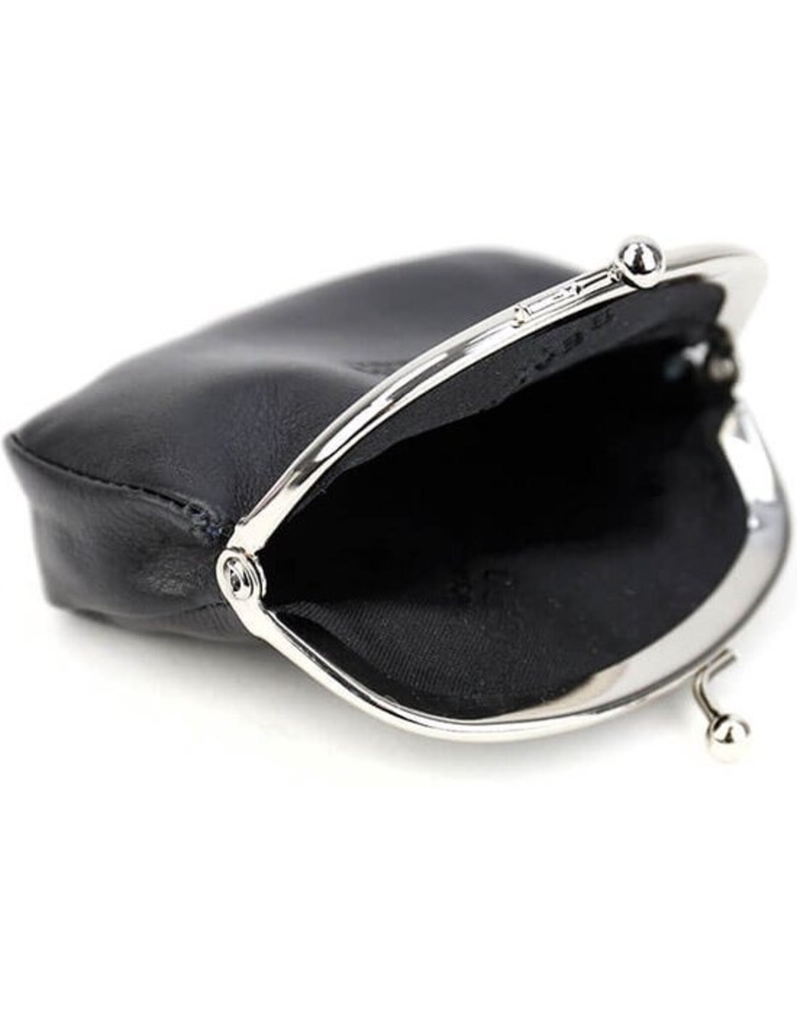 Bear Design Leather Wallets - Bear Design Clasp wallet  ‘Lily’ black