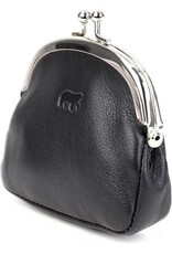 Bear Design Leren Portemonnees - Bear Design Knipportemonnee/beugelportemonnee "Lily" zwart