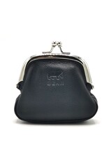 Bear Design Leather Wallets - Bear Design Clasp wallet  ‘Lily’ black