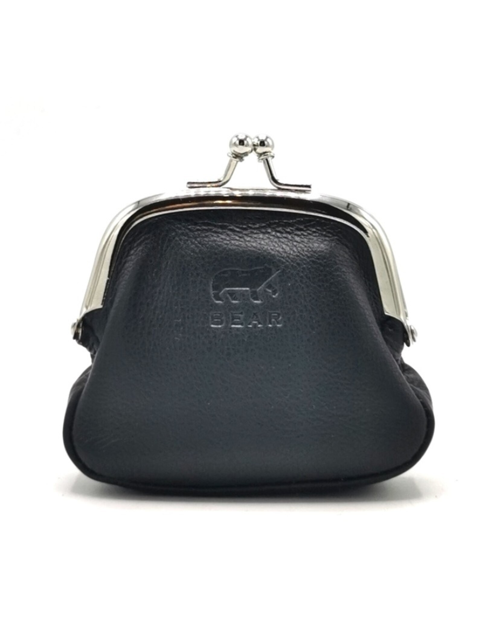 Bear Design Leather Wallets - Bear Design Clasp wallet  ‘Lily’ black