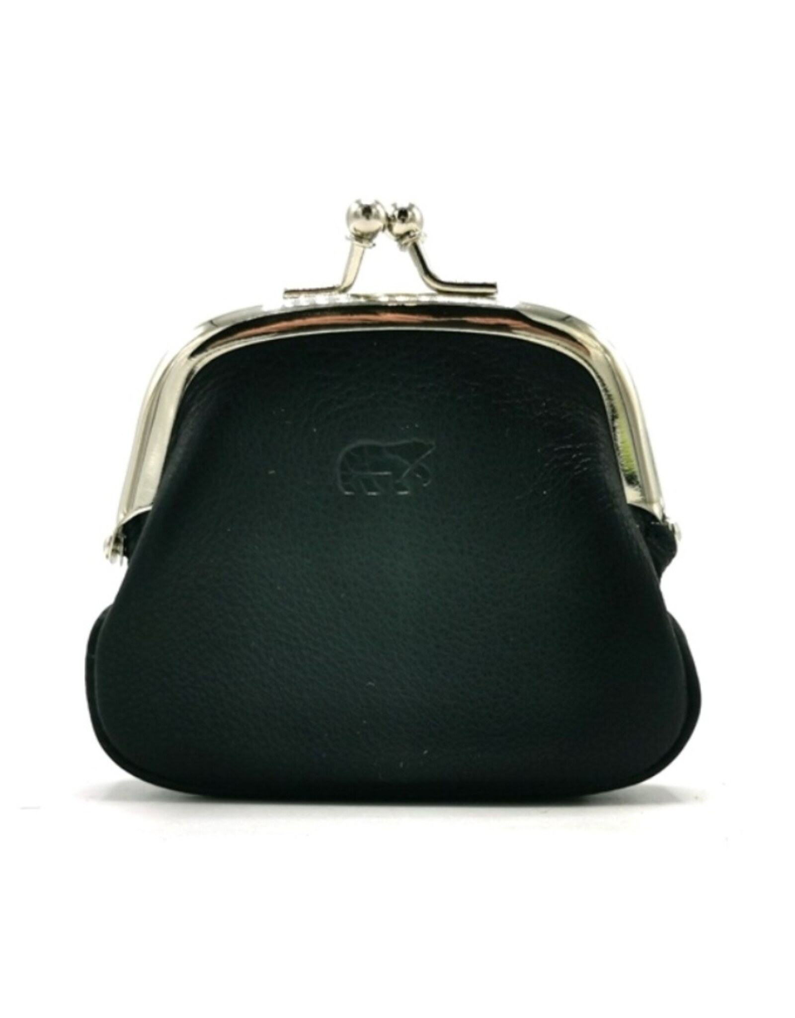 Bear Design Leather Wallets - Bear Design Clasp wallet  ‘Lily’ black