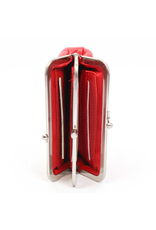 Bear Design Leather Wallets - Bear Design Clasp wallet  ‘Leona’ red