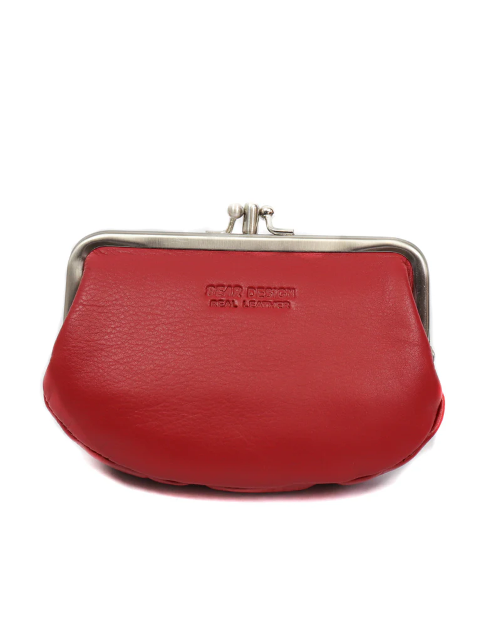 Bear Design Leather Wallets - Bear Design Clasp wallet  ‘Leona’ red
