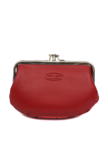 Bear Design Leren Portemonnees - Bear Design Knipportemonnee/beugelportemonnee "Leona" rood