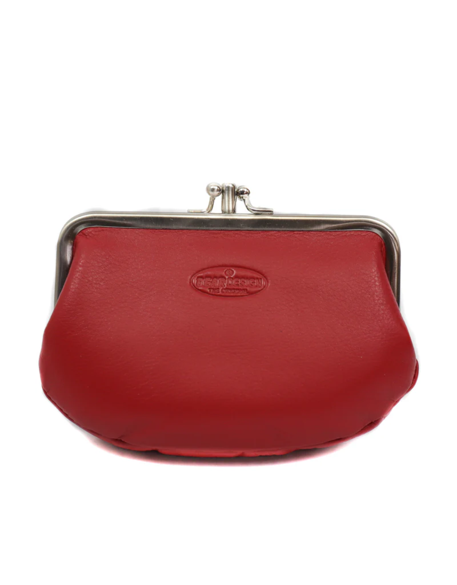 Bear Design Leather Wallets - Bear Design Clasp wallet  ‘Leona’ red