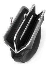 Bear Design Leather Wallets - Bear Design Clasp wallet  ‘Leona’ black