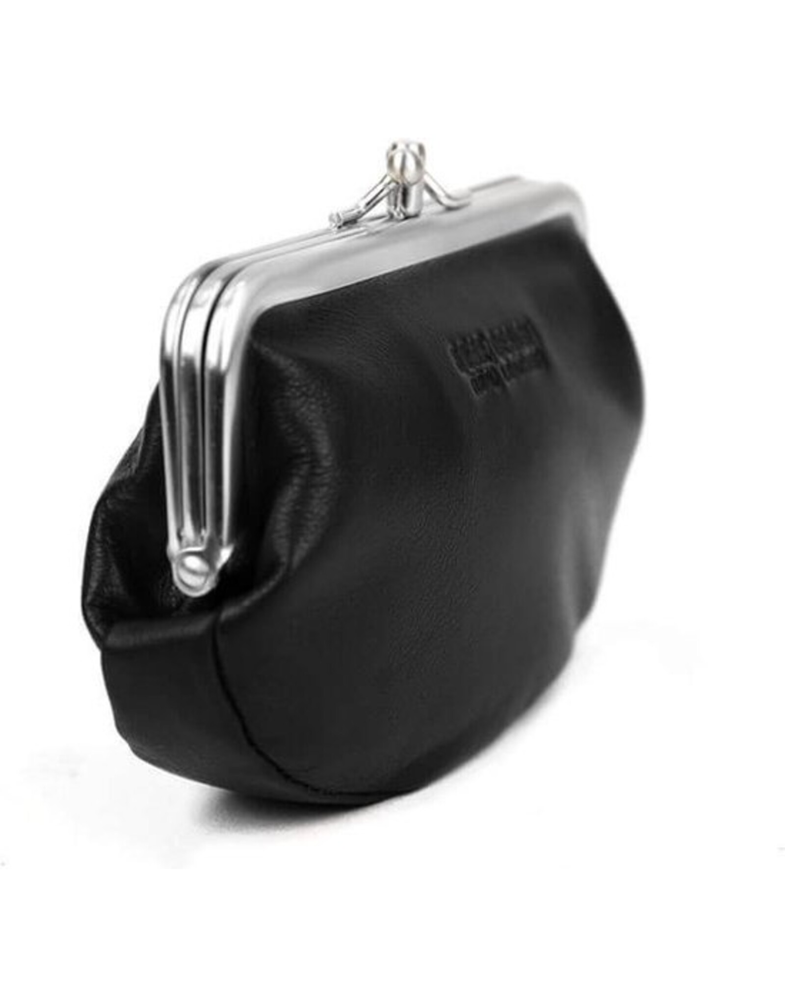 Bear Design Leather Wallets - Bear Design Clasp wallet  ‘Leona’ black