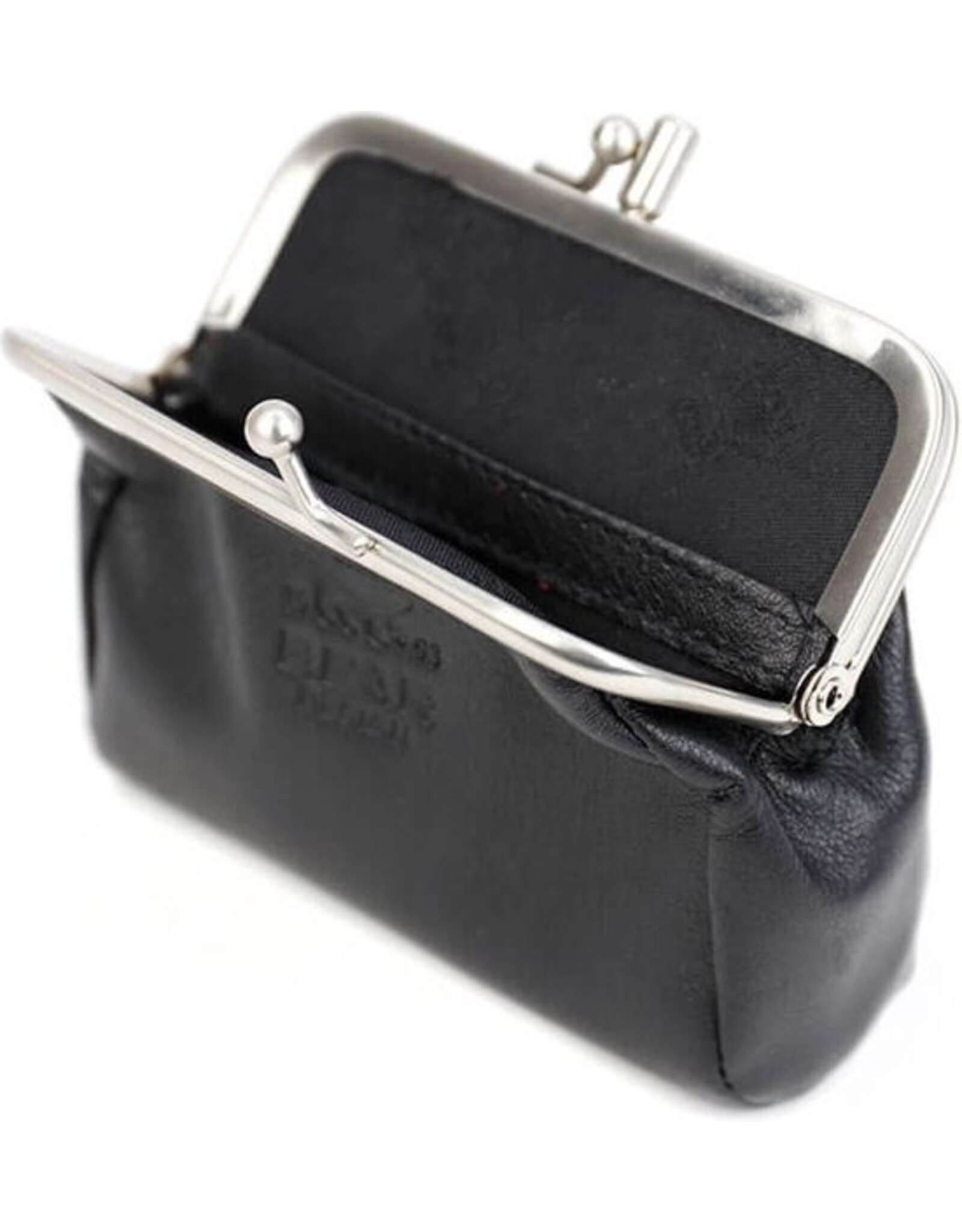 Bear Design Leather Wallets - Bear Design Clasp wallet  ‘Fien’ black
