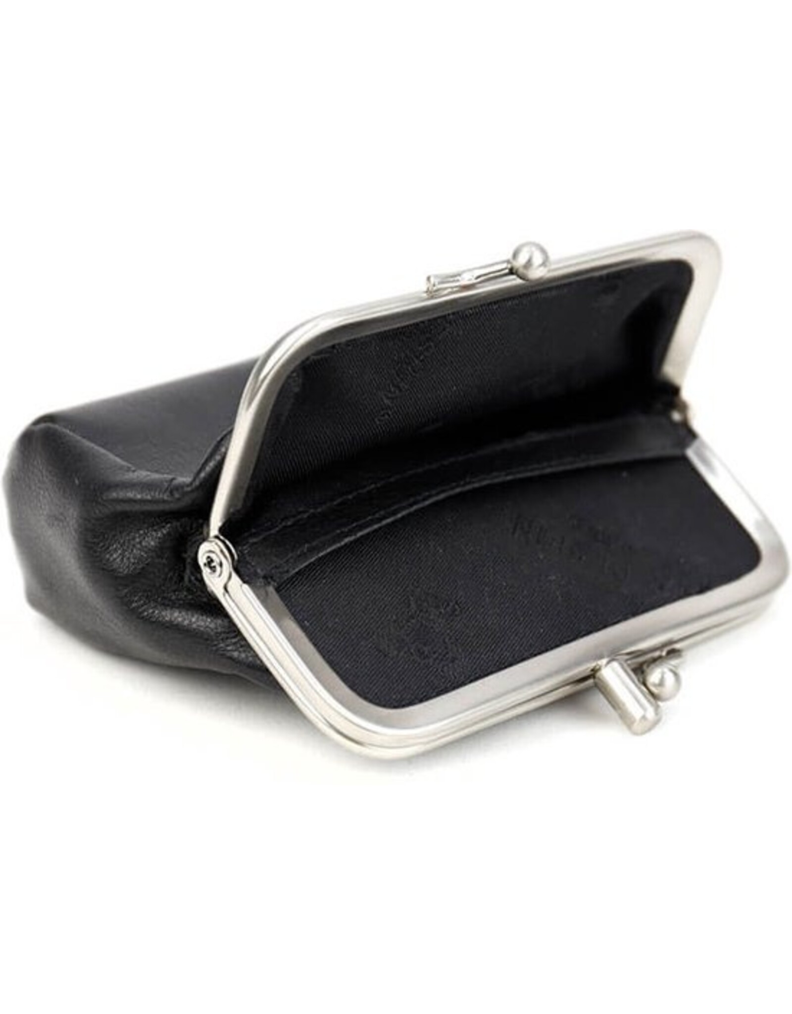 Bear Design Leather Wallets - Bear Design Clasp wallet  ‘Fien’ black