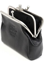 Bear Design Leren Portemonnees - Bear Design Beugelportemonnee "Fien" zwart