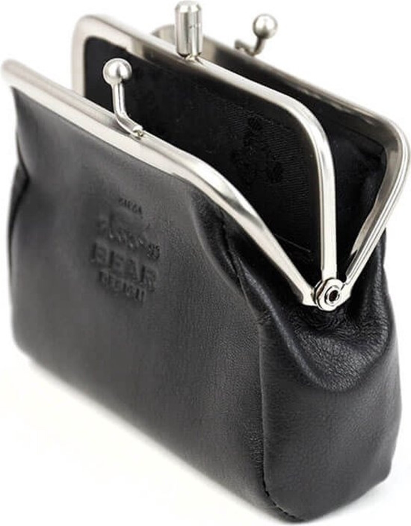 Bear Design Leren Portemonnees - Bear Design Beugelportemonnee "Fien" zwart